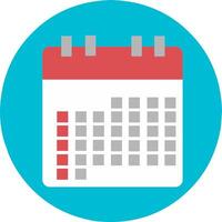 Calendar agenda timetable icon in flat color style. Perfect to show your schedule. vector