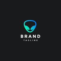 Simple Alien Head Silhouette Icon Logo Design. Round Triangle Head With Stranger Eyes Logo Design. vector