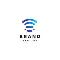 Wifi Icon Above Car Silhouette Logo Design. Simple Wireless Car Connection Logo Design. vector