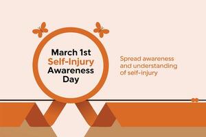 March First Self-Injury Awareness Day campaign promotes understanding and support for mental health awareness. vector