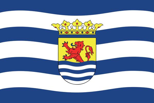 The flag of the province of Zeeland in the Netherlands