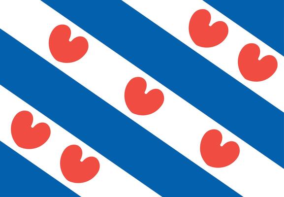 The flag of the province of Friesland in the Netherlands
