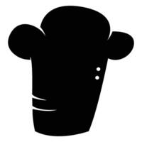 a black silhouette of a chef hat on a white background vector