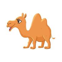 cute camel cartoon in crayon style vector