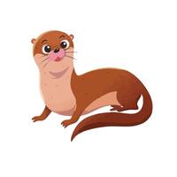 Cute Otter editable colorful vector