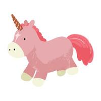 Cute Unicorn cartoon in crayon style vector