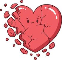A broken heart with a broken heart in the middle vector