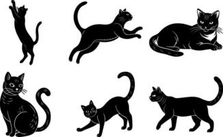 Cat Silhouette Collection High Quality Scalable Illustration Set for Pet Logo Designs and Creative Projects vector