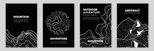 Mountain terrain map background with abstract shape line texture. Design illustration for wall art, fabric, packaging, web, banner, wallpaper, card. vector