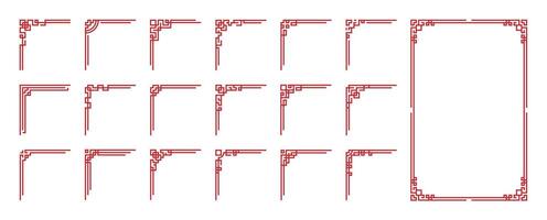Chinese frame collection in vintage design for banner, poster, card. vector