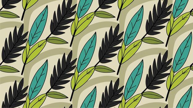 Abstract botanical pattern with leaves vector