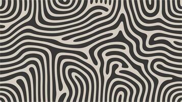 Organic wavy lines abstract pattern background black vector