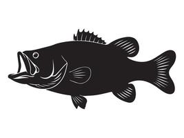 Fish silhouette in black isolate on a white background vector