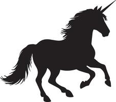 Silhouette of a unicorn isolated illustration on transparent background vector