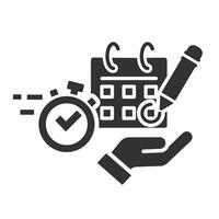 calendar reservation, quick marking day icon, fast deadline, rapid time, flat illustration vector