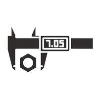 calibration icon, vernier caliper, slide gauge, flat illustration vector