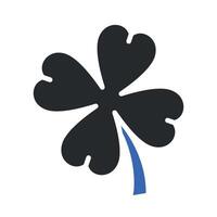 icon of clover with four leaf, flat illustration vector