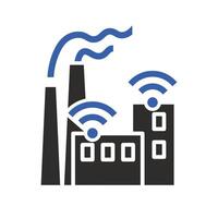 automation manufacturing, smart industry icon, digital factory production, flat illustration vector