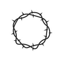 crown of thorns icon, symbol of christianity, easter element, linear illustration, outline editable stroke vector