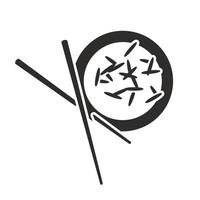 food icon, rice and chopsticks, simple symbol, flat illustration vector