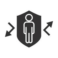 hygiene shield, man protection against the external influences or virus, bacterial prevention, immunity, flat illustration vector
