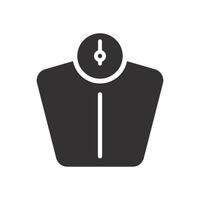 flat illustration of bathroom weight scale icon, weighing vector