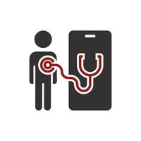 medical consultation app for patient meeting, doctor icon, clinic service on a smartphone, flat illustration vector