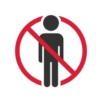 walkway closed, warning do no enter icon, caution zone, stop, flat illustration vector