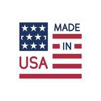 usa product, label flag manufactured america, made in usa icon, quality american stamp, illustration on white background vector