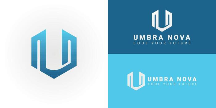 Modern UN logo for software development. It signifies digital innovation and future technology, making it ideal for tech firms creating advanced platforms and connected experiences vector