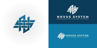 The modern NS emblem, tailored for IT, symbolizes seamless integration, networked solutions, and a unified digital future for an Information Technology brand. vector