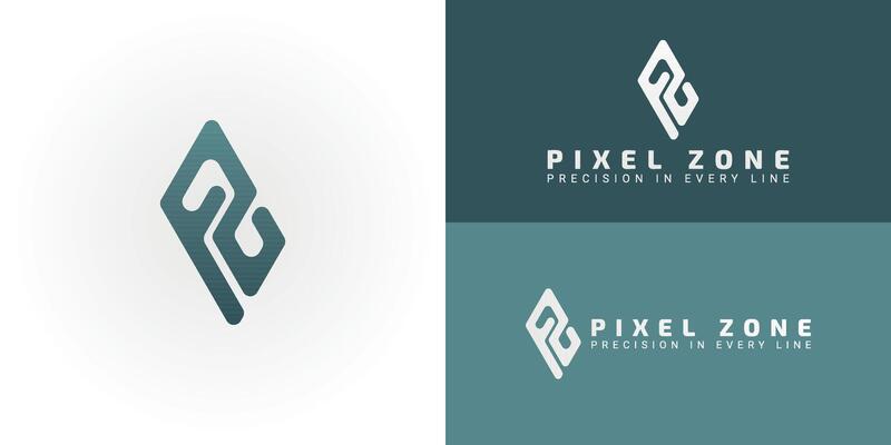 Logo design for a modern software company that combines the letters PZ into a sleek abstract emblem. This design is ideal for tech, fintech, or design firms looking for a precise and innovative brand.