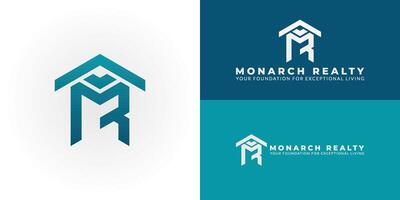 A modern MR monogram logo featuring a house motif, ideal for real estate and property development businesses. It is clean, professional, and symbolizes home and growth. vector