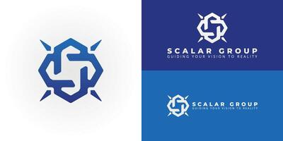 An emblem for a management consulting company, subtly forming the initials SG within a modern, interconnected design. It conveys strategic guidance, synergy, and precision for transformative growth. vector