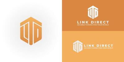 Modern 'LD' logo in a dynamic hexagon, ideal for logistics, transportation, and delivery services, symbolizing reliable and efficient solutions. vector