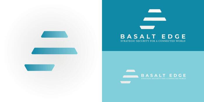 moderno ser logo para la seguridad cibernética caracteristicas resumen capas en un pulcro azul degradado, simbolizando seguro digital crecimiento, innovación, y fuerte proteccion para datos y redes vector