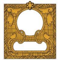 Old, vintage, scary line frame, old gold frame vector