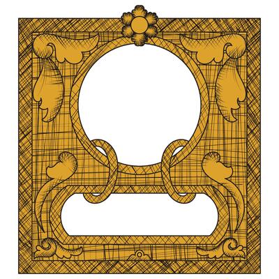 Old, vintage, scary line frame, old gold frame