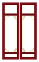 Vintage Lanna pattern frame with red border vector