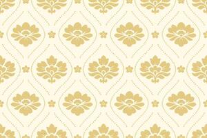 Elegant damask floral seamless pattern in beige for vintage fabric and decorative design. vector