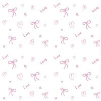 cute pink ribbon pattern vector