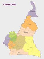 Map of the administrative divisions of Cameroon vector