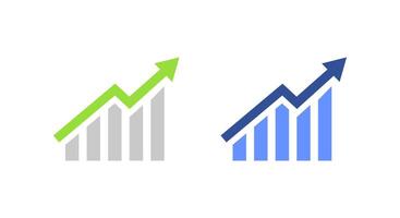 Business performance chart with upward trend and color bars. Economic improvement concept vector
