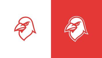 Crow head silhouette logo in minimalist style, vector