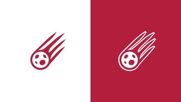 Falling meteor silhouette logo in minimalist style, vector