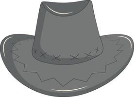 Wild West Cowboy Hat with Cartoon Design. Isolated on White Background. vector