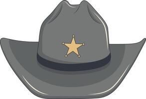 Wild West Cowboy Hat in Cartoon Style. Isolated on White Background, vector