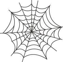 Black Spider Web Illustration Isolated on White Background vector