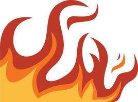 Fire Border Clipart with Cartoon Design, Isolated on White Background vector