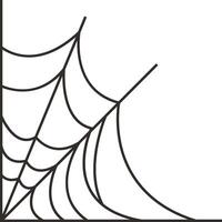 Black Spider Web Illustration Isolated on White Background. vector